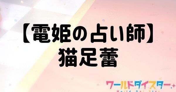 【電姫の占い師】猫足蕾