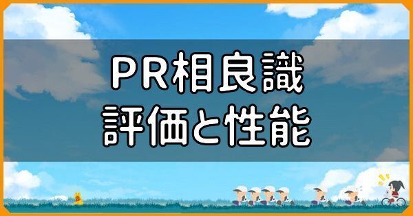 PR相良識の評価と性能