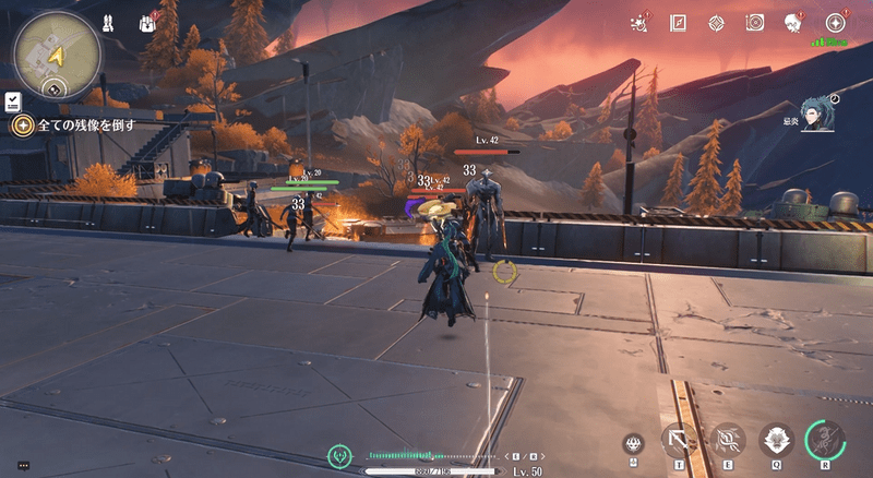 拠点の反対側で残像を倒す