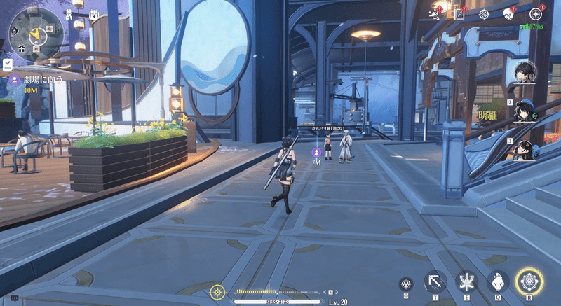 劇場前で凌陽と会話