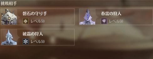 推奨キャラレベルは50