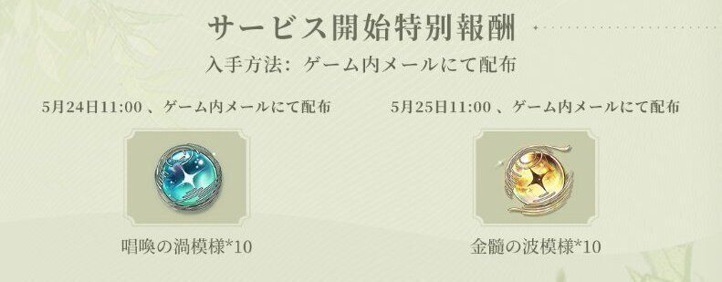 限定ガチャアイテムは後日配布