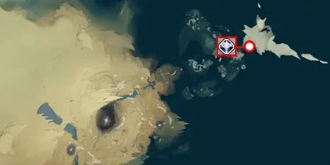 無冠者の像・心臓部の場所