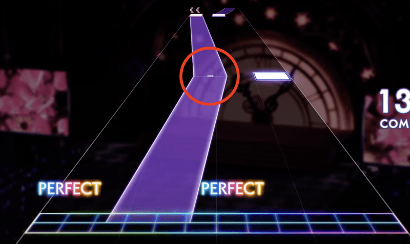 途中で判定のある長押しノーツはなぞらないといけない