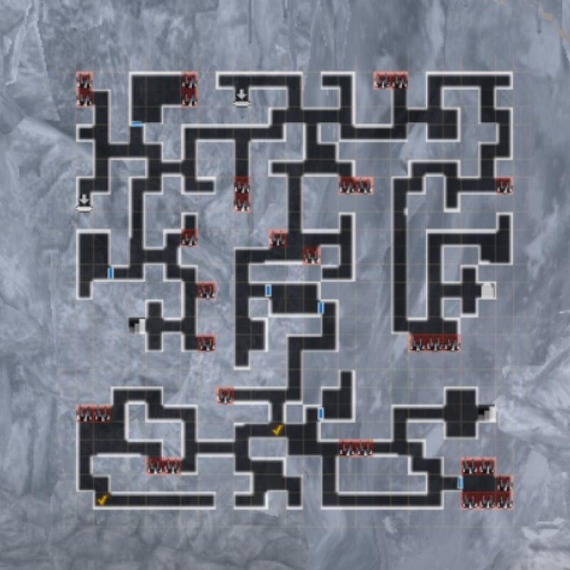 白亜の狼穴B1Fのマップ