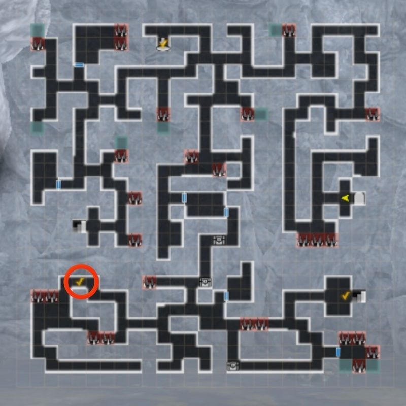 白亜の狼穴B1Fの遺体の場所