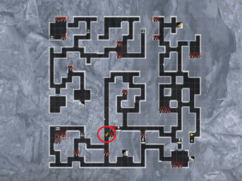 白亜の狼穴B2Fの遺体の場所