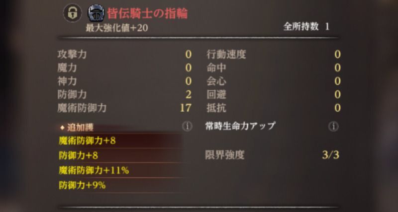 皆伝騎士の指輪