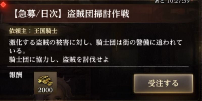 盗賊団掃討作戦