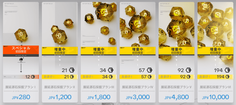 展延源石のプラン別価格