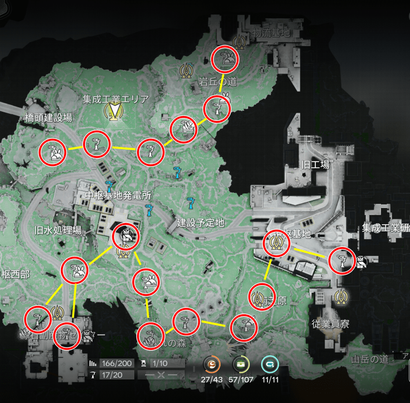 中枢エリアマップ