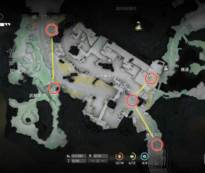 谷地通路マップ