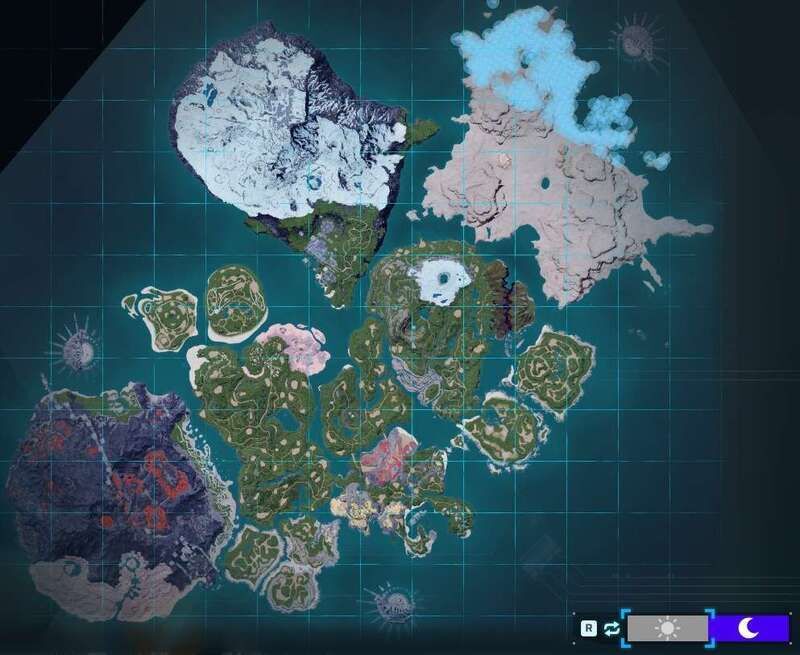 ライバードの出現場所（夜マップ）