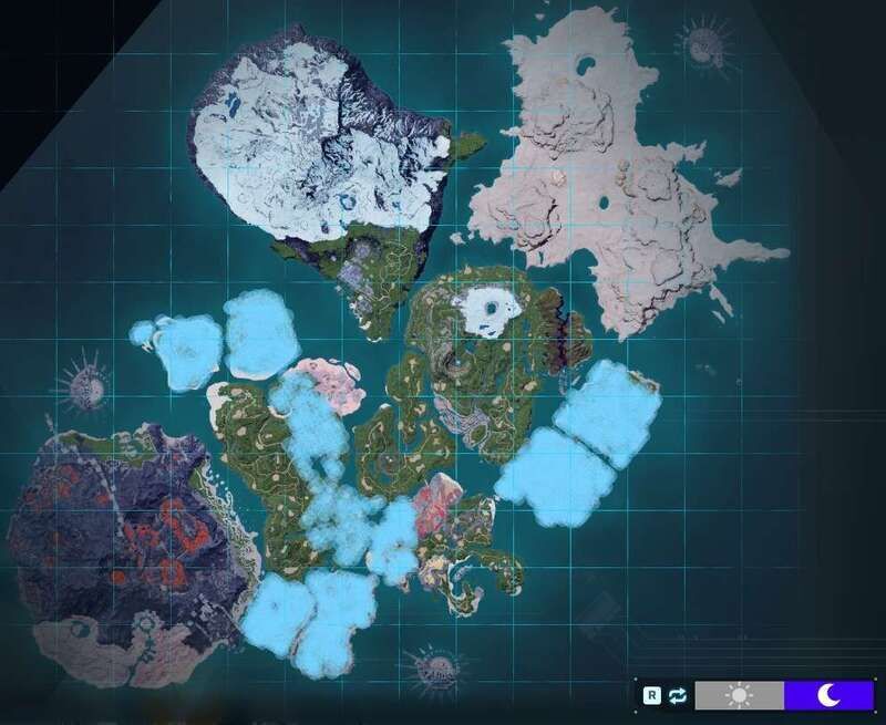 ガウルフの出現場所（夜マップ）