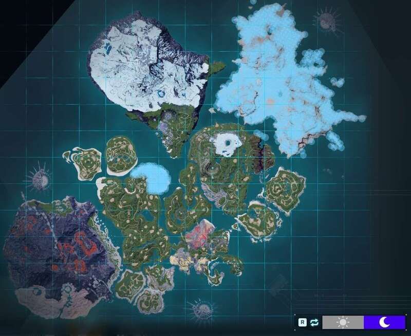 ラブマンダーの出現場所（夜マップ）