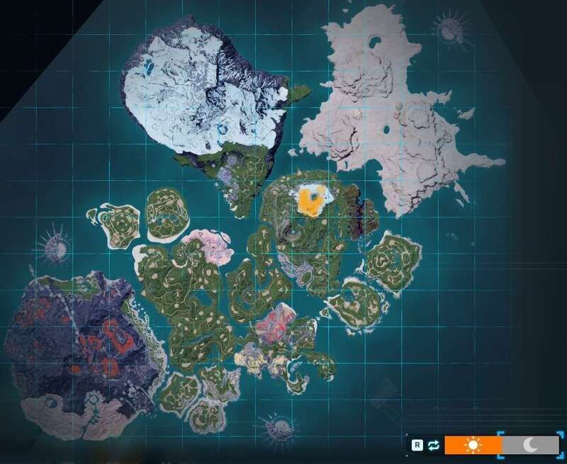 フブキツネの出現場所（昼マップ）