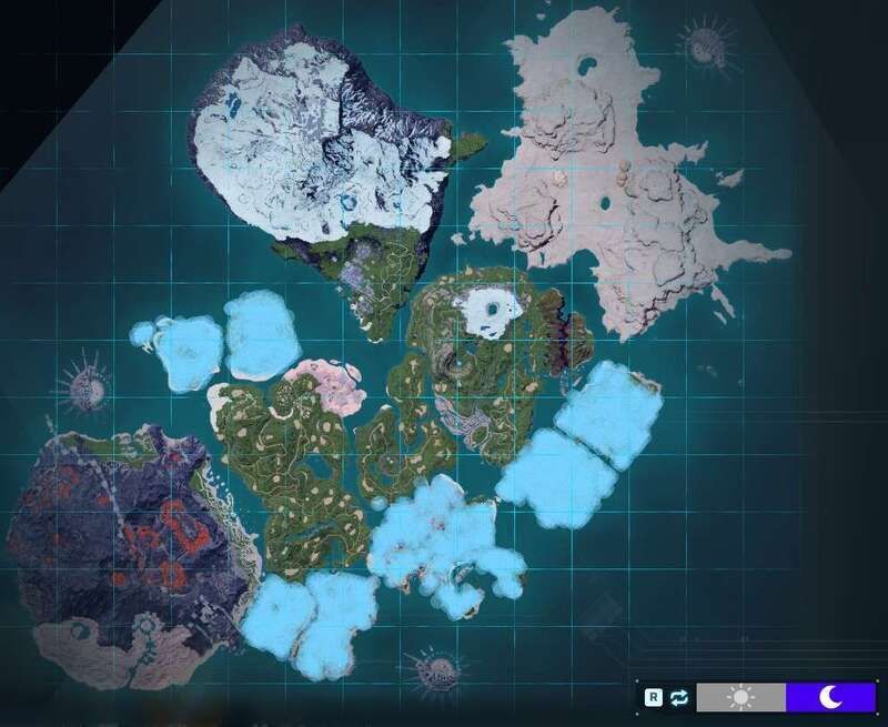 ルナティの出現場所（夜マップ）