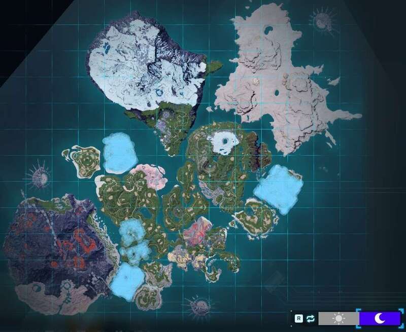 ヒメウサの出現場所（夜マップ）