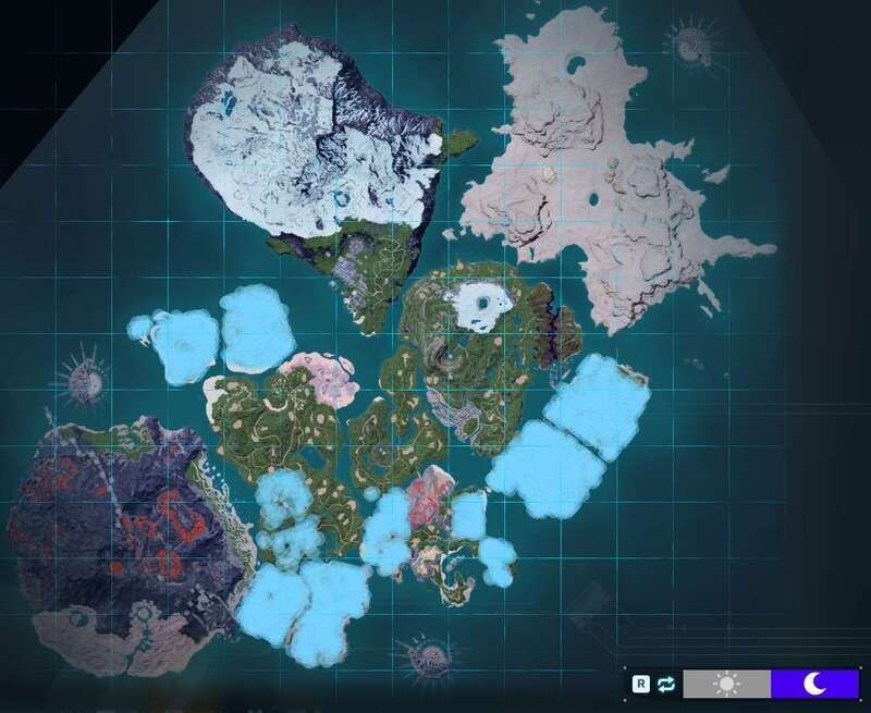 モコロンの出現場所（夜マップ）