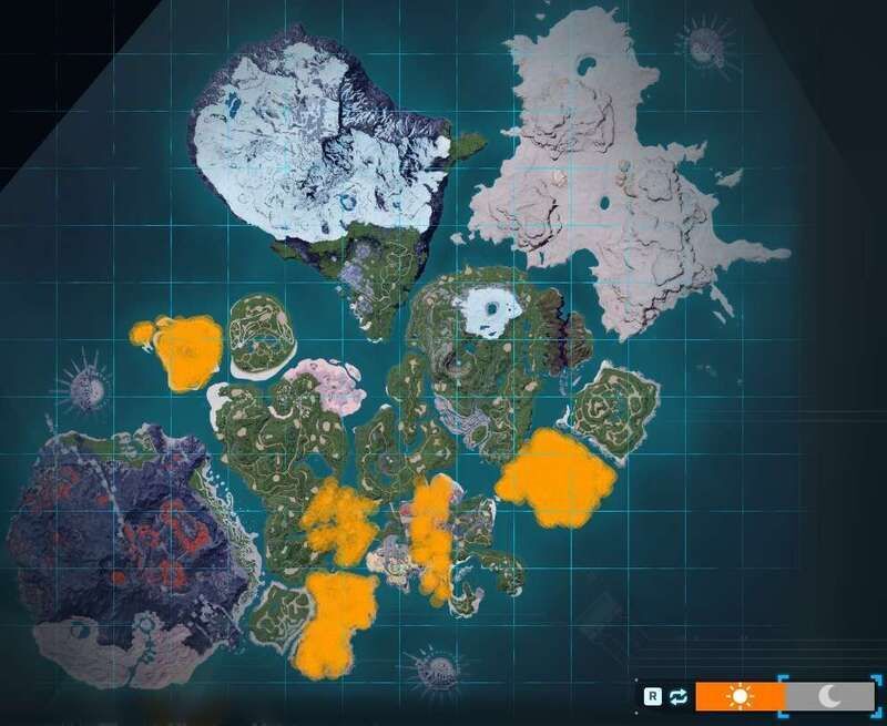 カモノスケの出現場所（昼マップ）