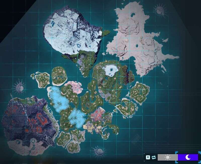 ラブラドンの出現場所(夜マップ)