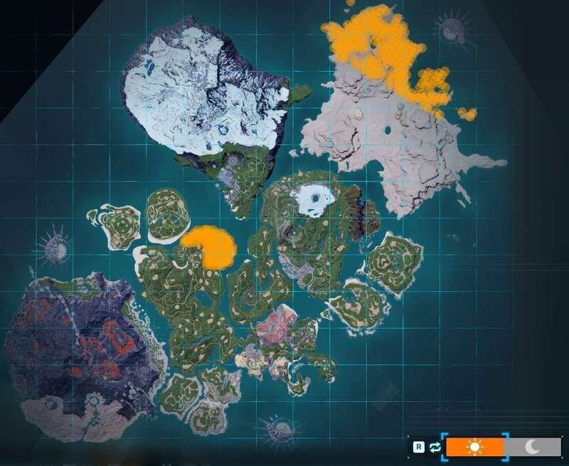 ドリタスの出現場所（昼マップ）