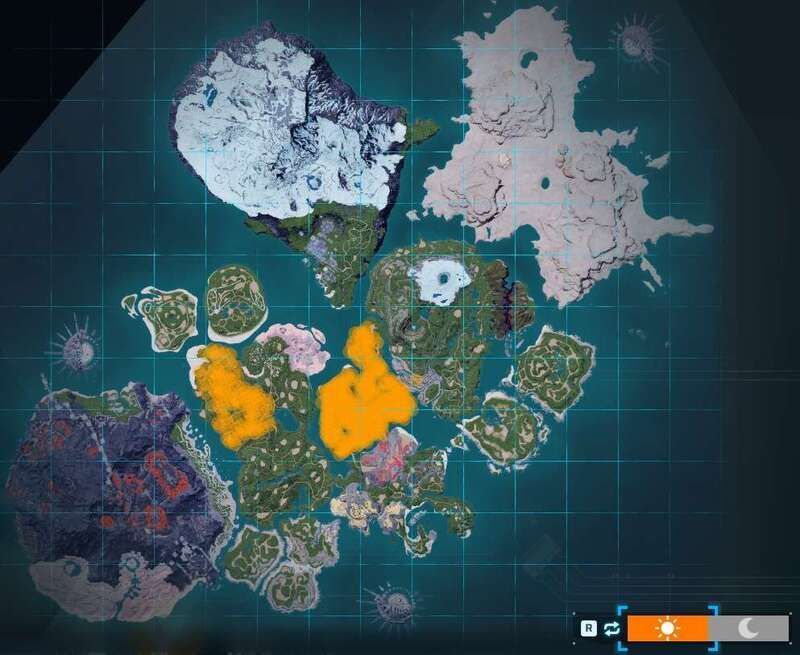 エアムルグの出現場所（昼マップ）