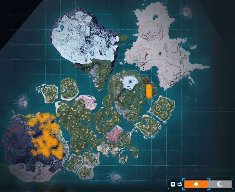 フォレーナの出現場所（昼マップ）