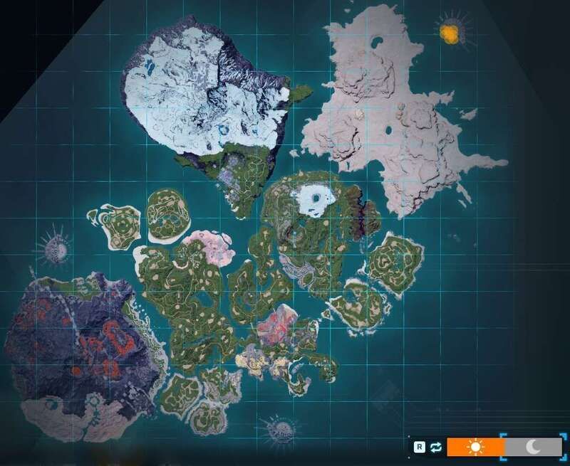 ゼノグリフの出現場所（昼マップ）