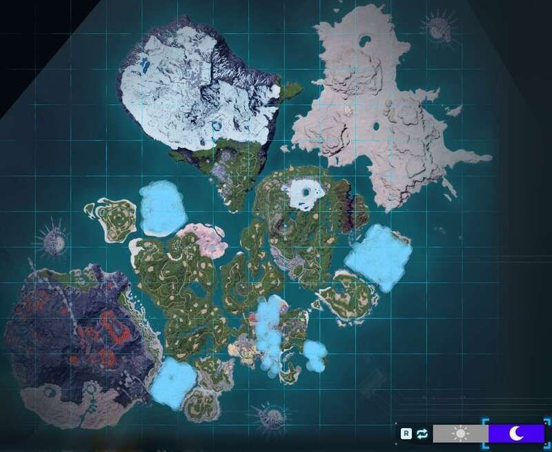 アロアリューの出現場所（夜マップ）