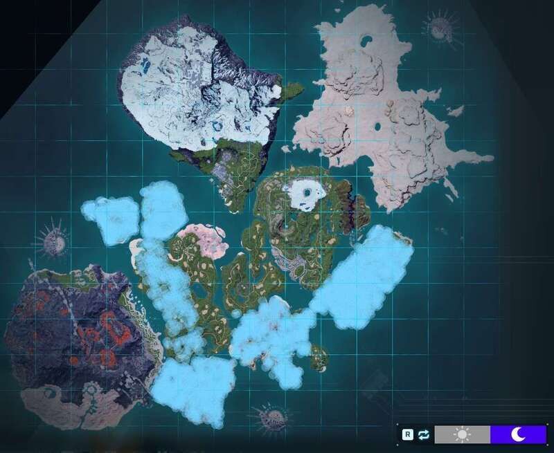 ンダコアラの出現場所（夜マップ）