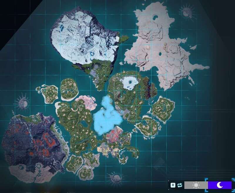 イバラヒメの出現場所(夜マップ)