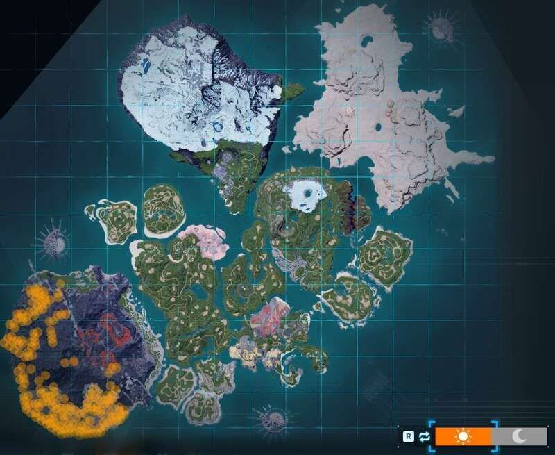 ヘルゴートの出現場所(昼マップ)