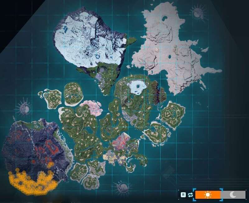 ダリザードの出現場所(昼マップ)