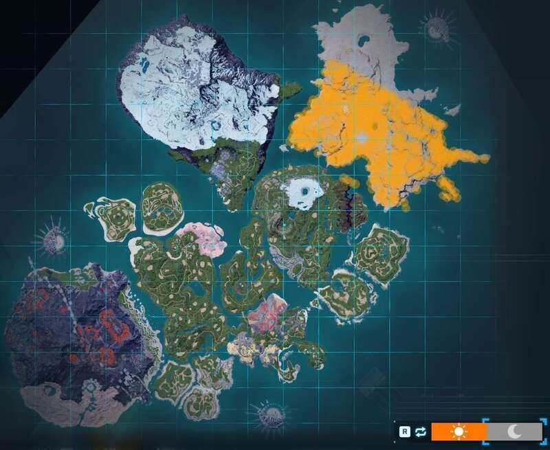 カミナラシの出現場所（昼マップ）