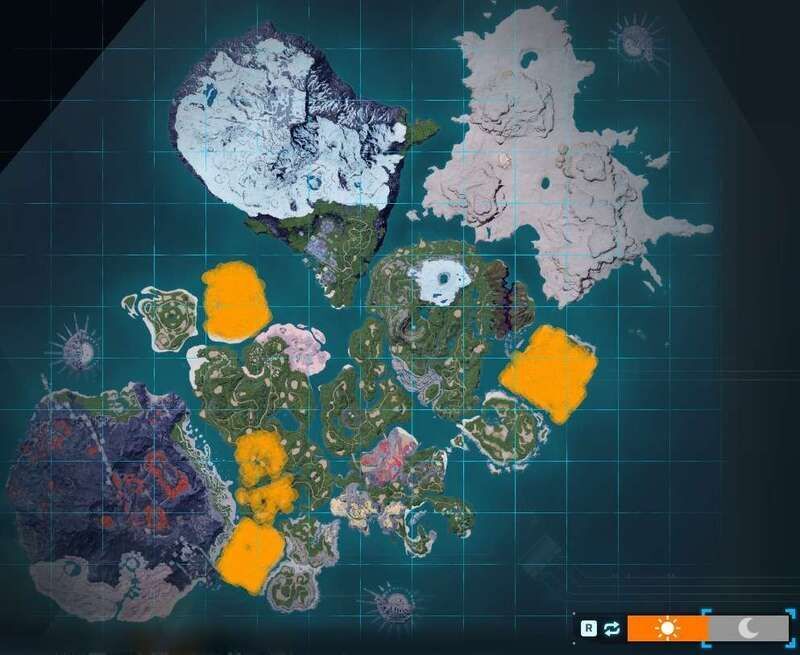 ヒメウサの出現場所（昼マップ）