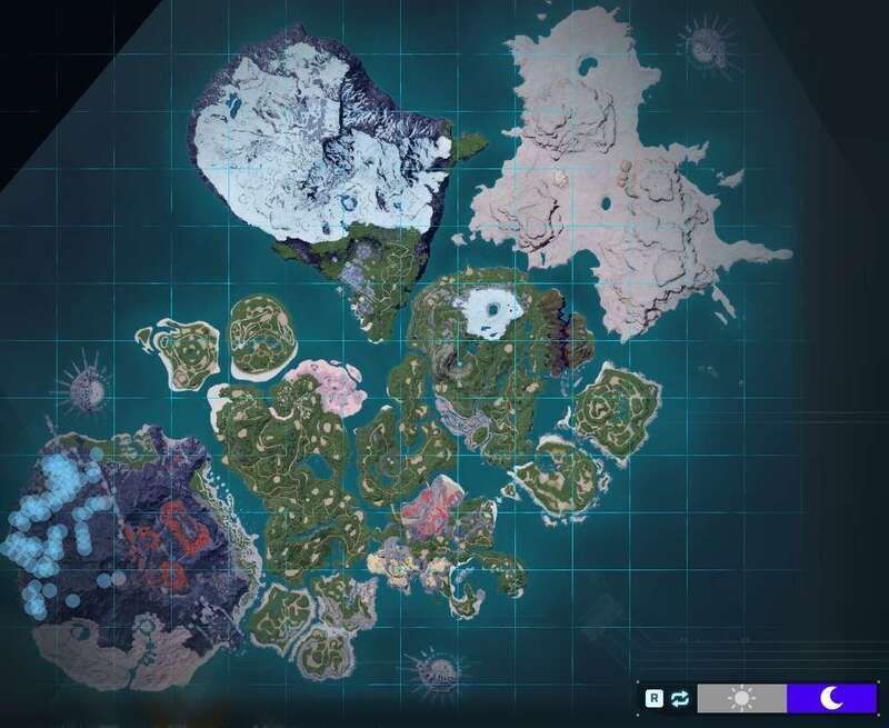 シャーマンダーの出現場所（夜マップ）