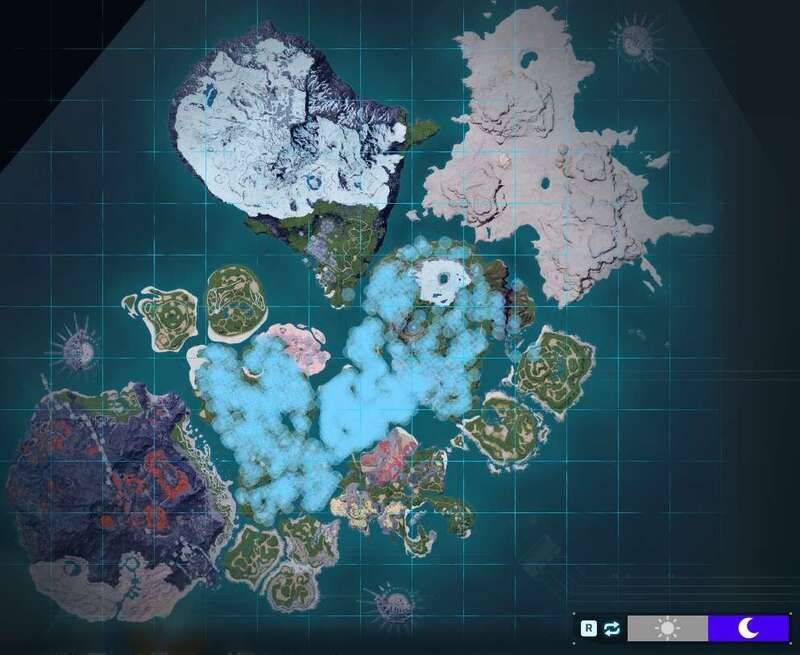 ツキカゲの出現場所（夜マップ）