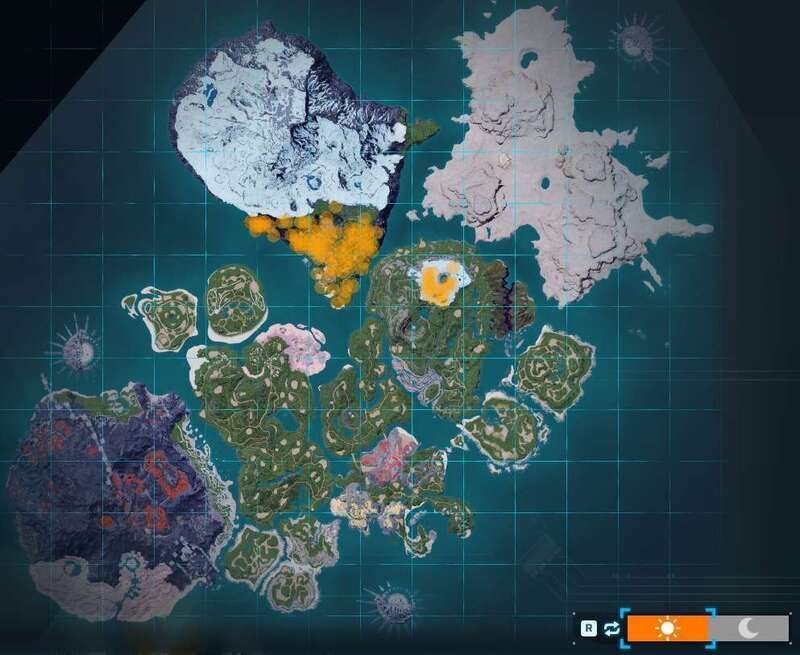 ツララジカの出現場所（昼マップ）