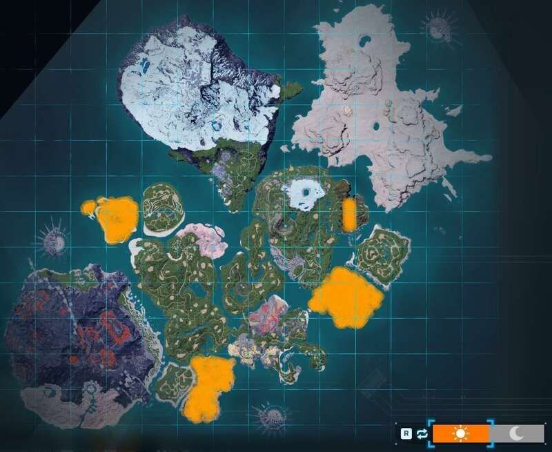 ヒノコジカの出現場所（昼マップ）