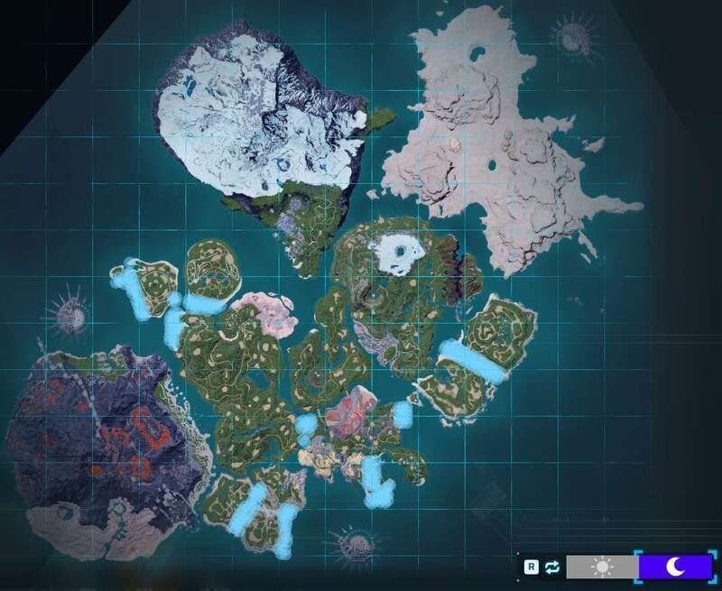 ルミカイトの出現場所(夜マップ)