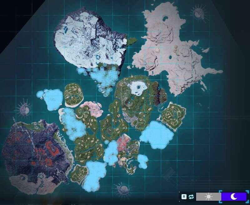 グランモスの出現場所（夜マップ）