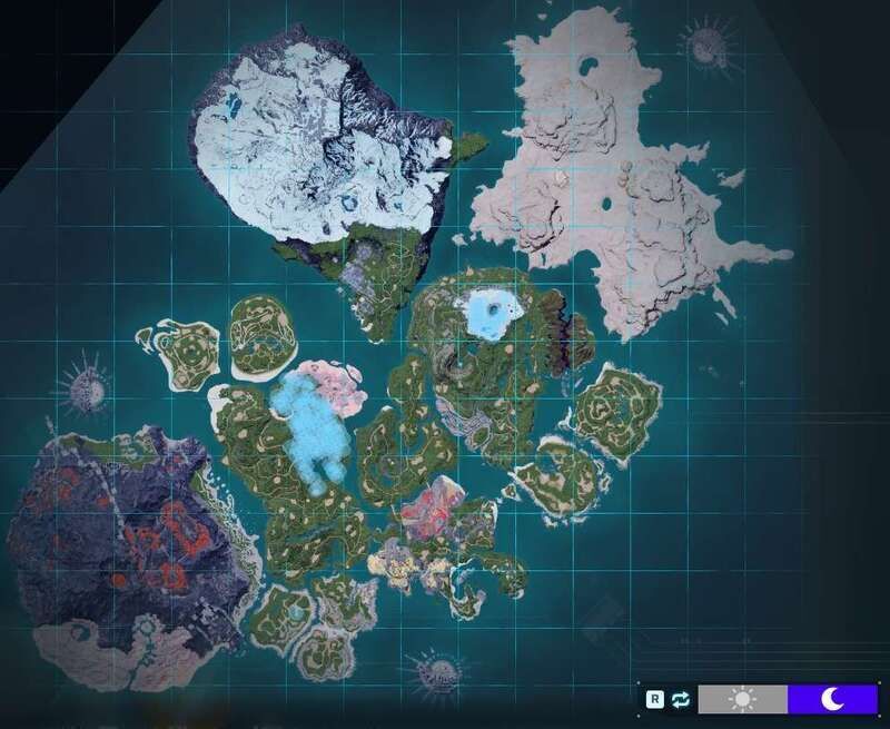 コモップの出現場所(夜マップ)