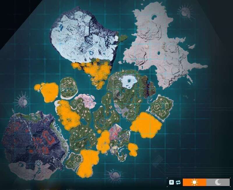 グランモスの出現場所（昼マップ）