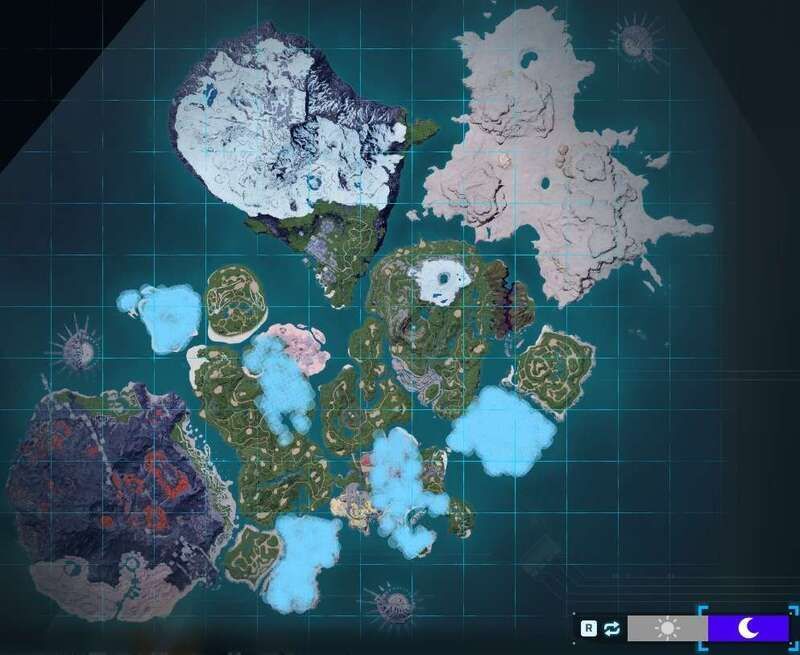 ミルフィーの出現場所（夜マップ）