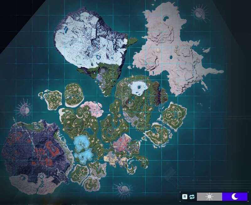 ペコドンの出現場所（夜マップ）