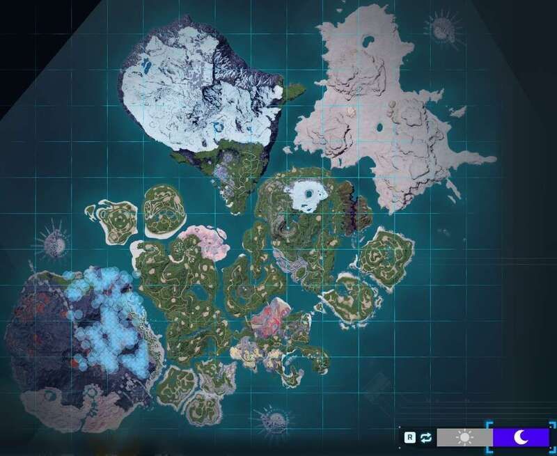 ボルカノンの出現場所（夜マップ）