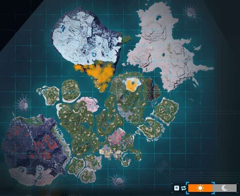 オコチョの出現場所(昼マップ)