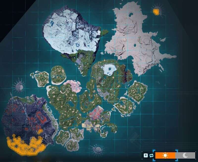 ムラクモの出現場所（昼マップ）