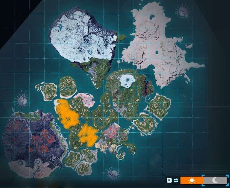 ラブラドンの出現場所(昼マップ)